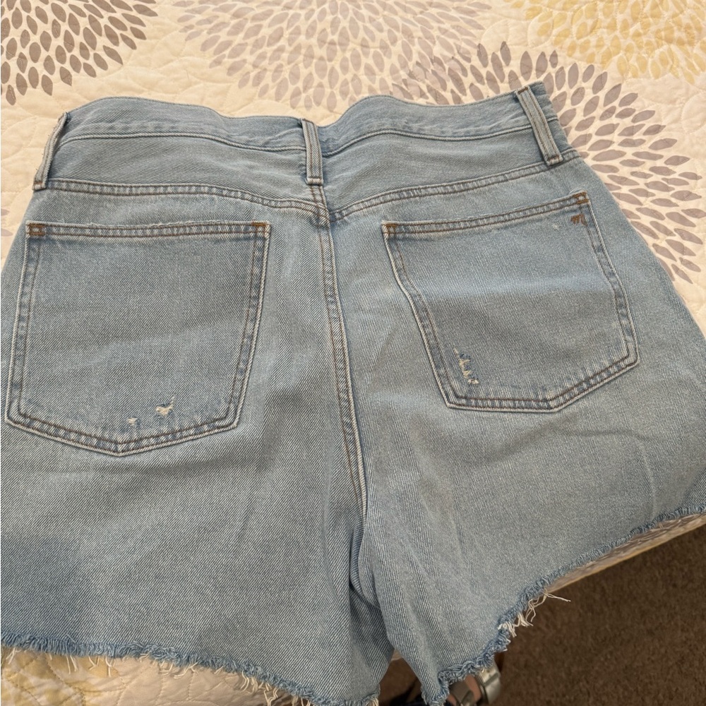 Madewell Blue Jean Shorts with Frayed Hem - Picture 2 of 4